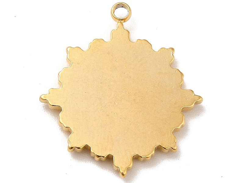 achat Pendentif soleil et étoile astro - Doré à l'or fin 18k - 21 x 18 mm