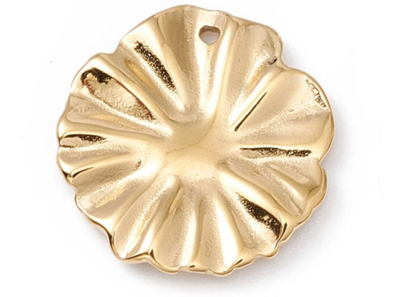 Achat Pendentif feuille de lotus - Doré à l'or fin 24K - 13 x 12 mm