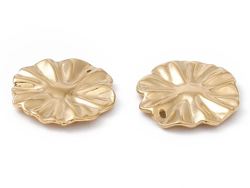 achat Pendentif feuille de lotus - Doré à l'or fin 24K - 13 x 12 mm
