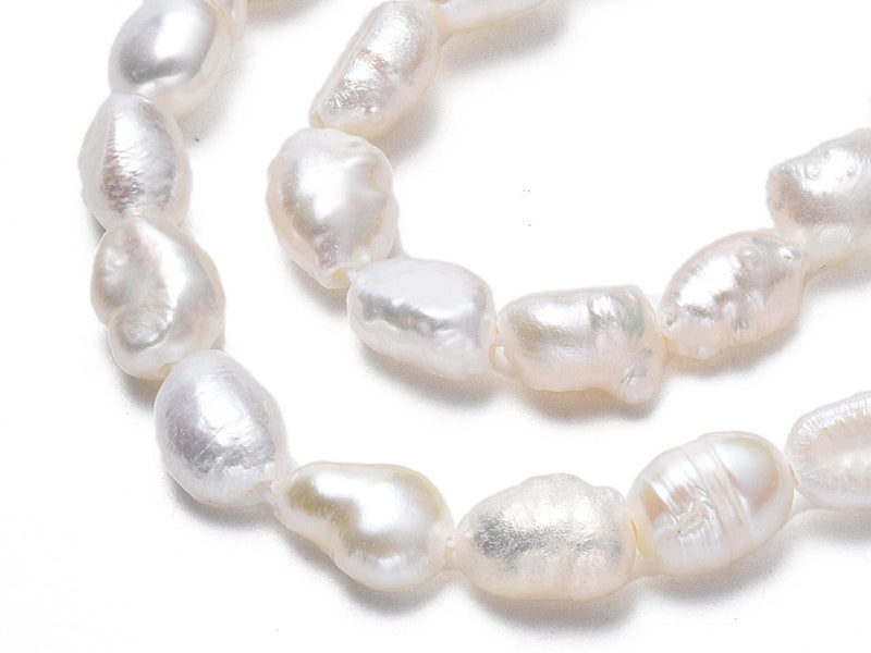 Lot De 20 Perles De Culture D'eau Douce Baroques - Simple-face, Rose, Monture Plaqué Or
