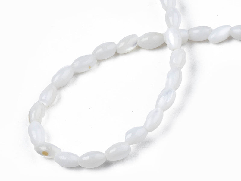 achat Lot de 20 perles en coquillage naturel - forme grain de riz - 5 x 3 mm