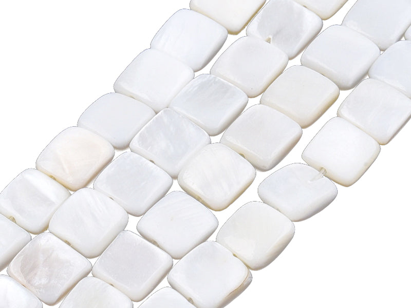 Achat Lot de 20 perles en coquillage naturel - carré - 8 mm