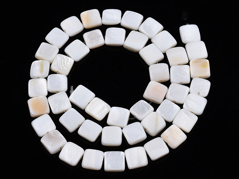 achat Lot de 20 perles en coquillage naturel - carré - 8 mm