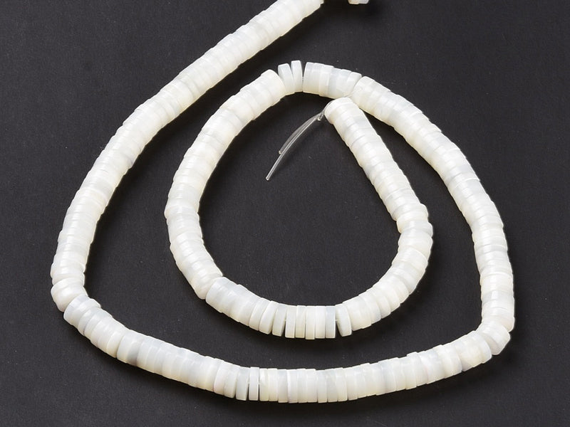 Achat Lot de 20 perles heishi rondelles - Coquillage naturel - 6 x 2 mm