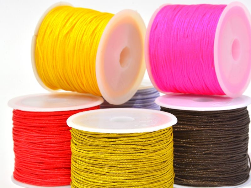 achat 1 m de fil de jade / fil nylon tressé 1 mm - rouge