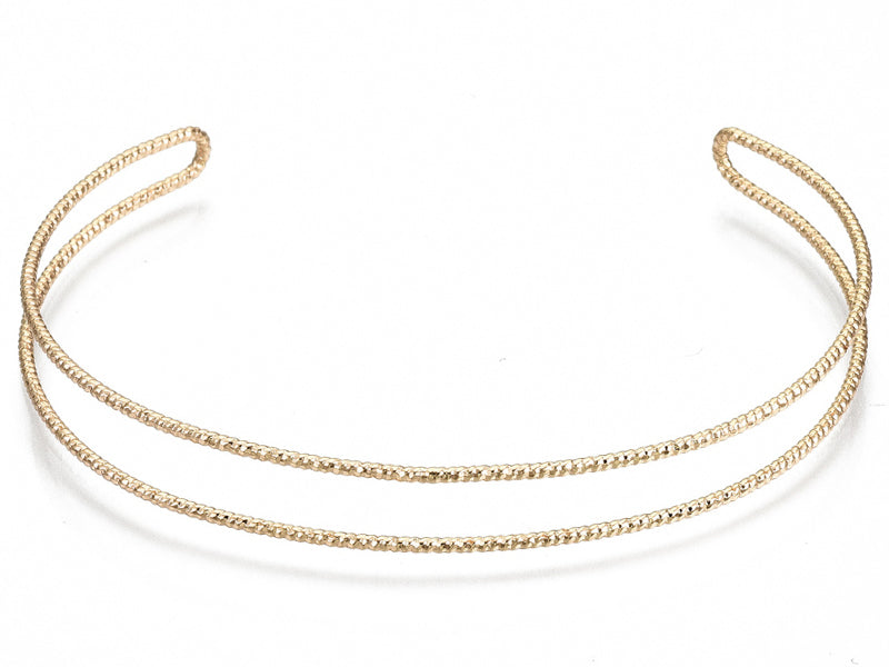 Achat Manchette texturée effet fil - Doré à l'or fin 18K