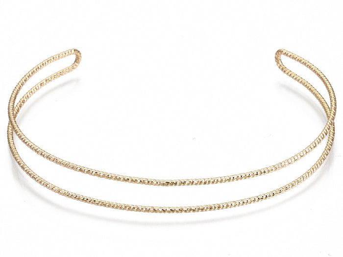 Achat Manchette texturée effet fil - Doré à l'or fin 18K