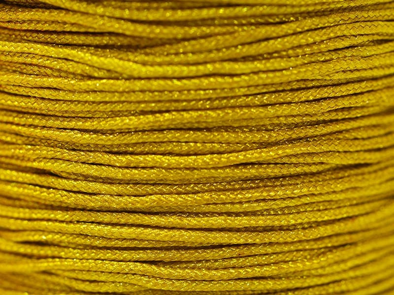 Achat 1 m de fil de jade / fil nylon tressé 1 mm - ocre moutarde brillant