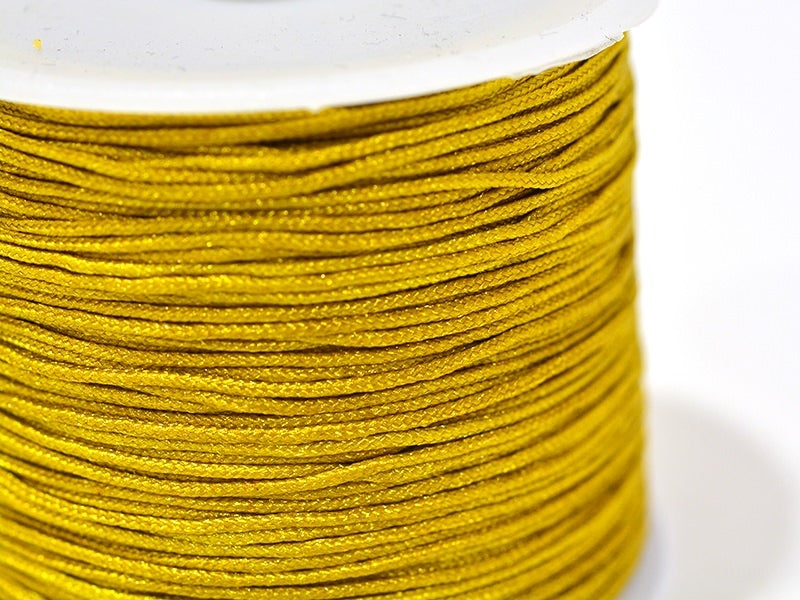 Achat 1 m de fil de jade / fil nylon tressé 1 mm - ocre moutarde brillant