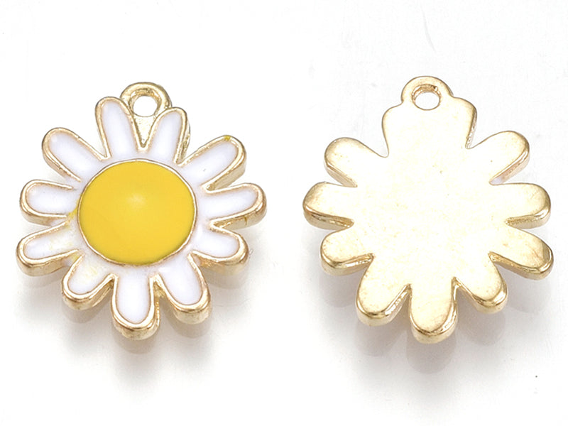 Achat Breloque fleur émaillée - 17 x 14 mm
