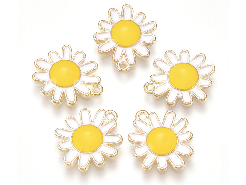 achat Breloque fleur émaillée - 17 x 14 mm