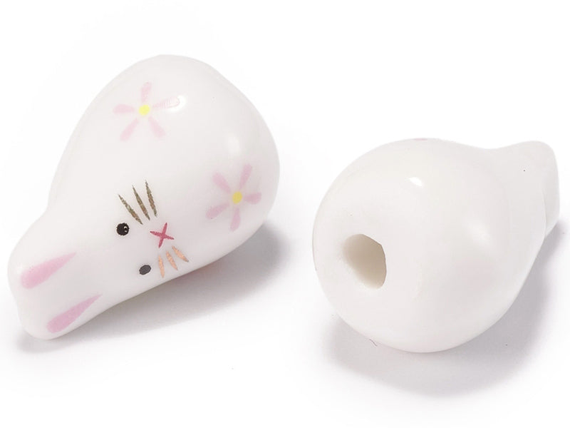 Achat Perle lapin en porcelaine - 21 mm