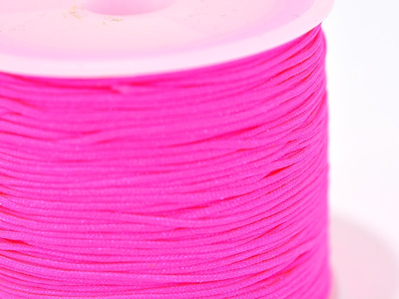 Achat 1 m de fil de jade / fil nylon tressé 1 mm - rose fluo