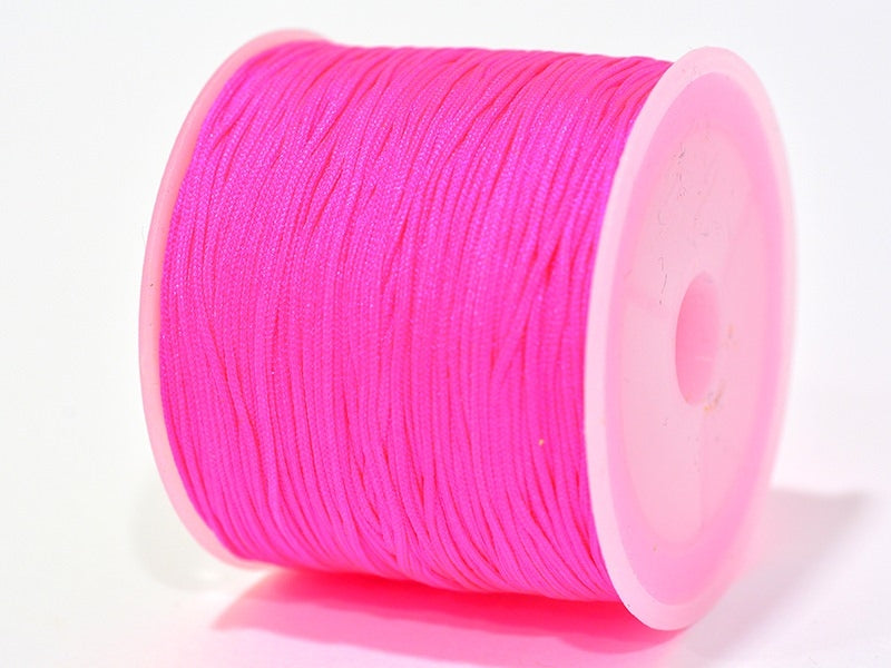 achat 1 m de fil de jade / fil nylon tressé 1 mm - rose fluo