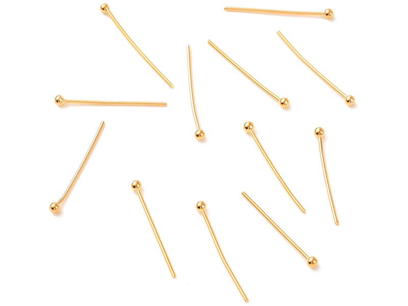 Achat Lot de 50 clous à tête boule - Doré à l'or fin 18K - 21 mm