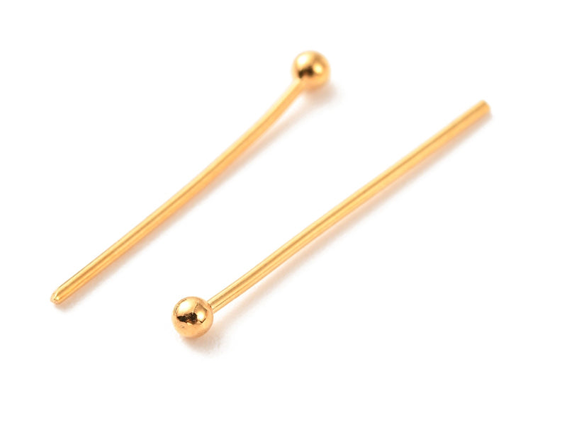 Achat Lot de 50 clous à tête boule - Doré à l'or fin 18K - 21 mm