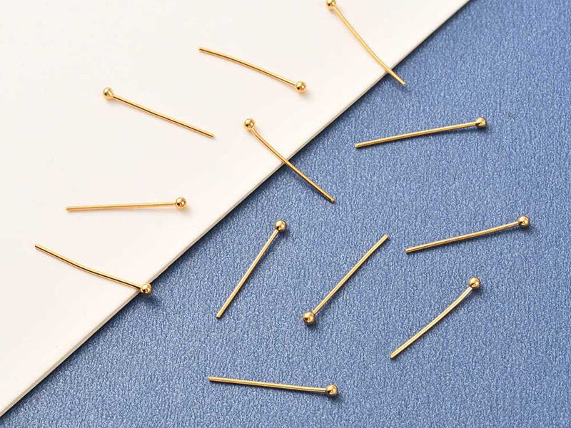 achat Lot de 50 clous à tête boule - Doré à l'or fin 18K - 21 mm