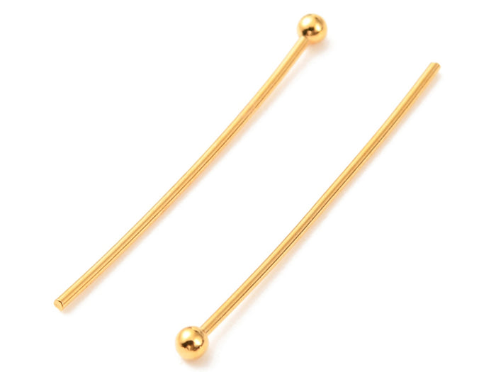 Achat Lot de 50 clous à tête boule - Doré à l'or fin 18K - 27 mm