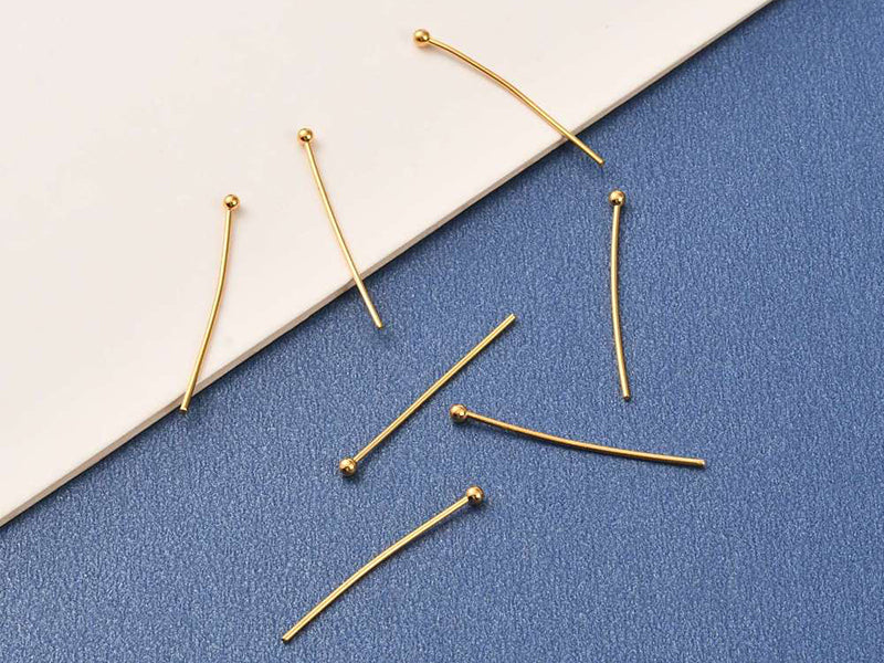 achat Lot de 50 clous à tête boule - Doré à l'or fin 18K - 27 mm