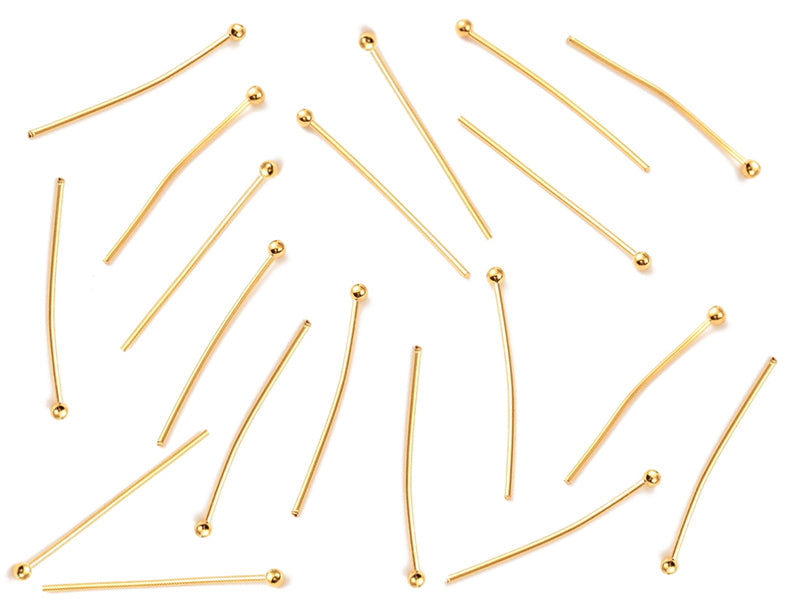 Achat Lot de 50 clous à tête boule - Doré à l'or fin 18K - 27 mm