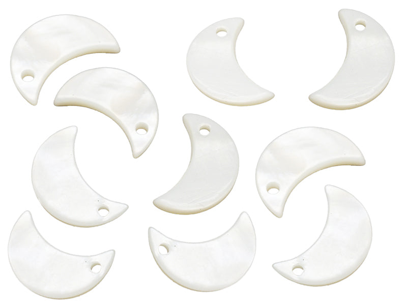 Achat Lot de 10 breloques - lune - coquillage naturel - 13 x 8 mm