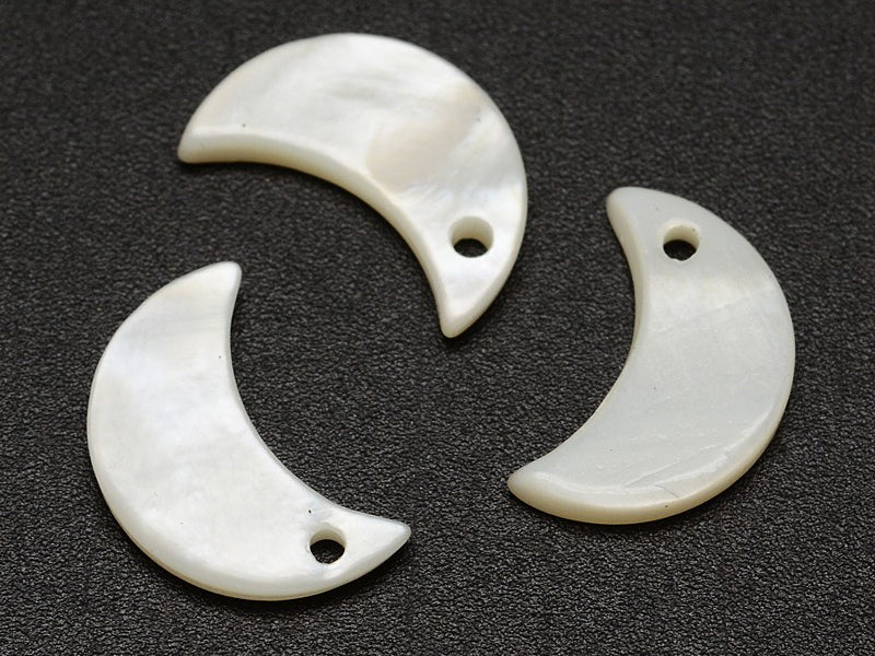 achat Lot de 10 breloques - lune - coquillage naturel - 13 x 8 mm