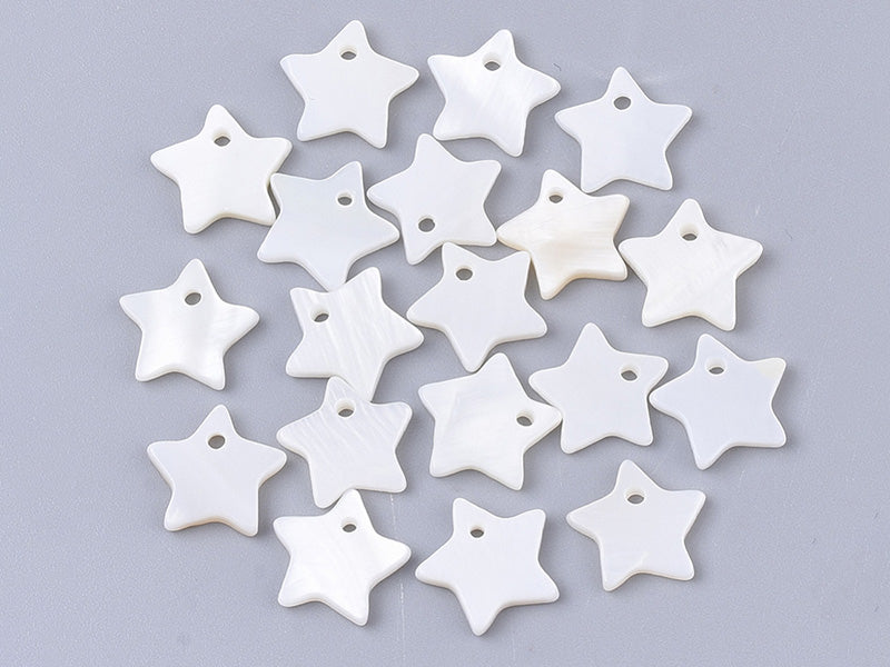 achat Lot de 10 breloques - étoile - coquillage naturel - 10 mm