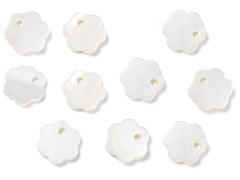 Achat Lot de 10 perles fleur - Coquillage naturel - 10 mm