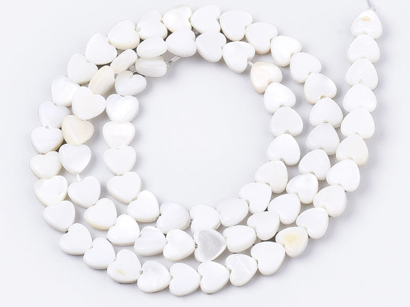 achat Lot de 10 perles cœur - Coquillage naturel - 6 mm