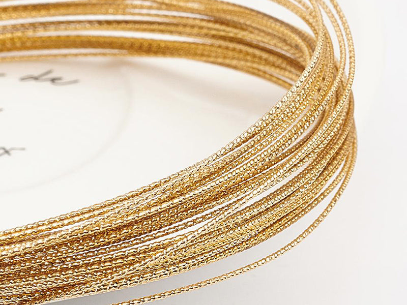 achat 10 mètres de fil de cuivre texturé - doré brillant - 0,8 mm