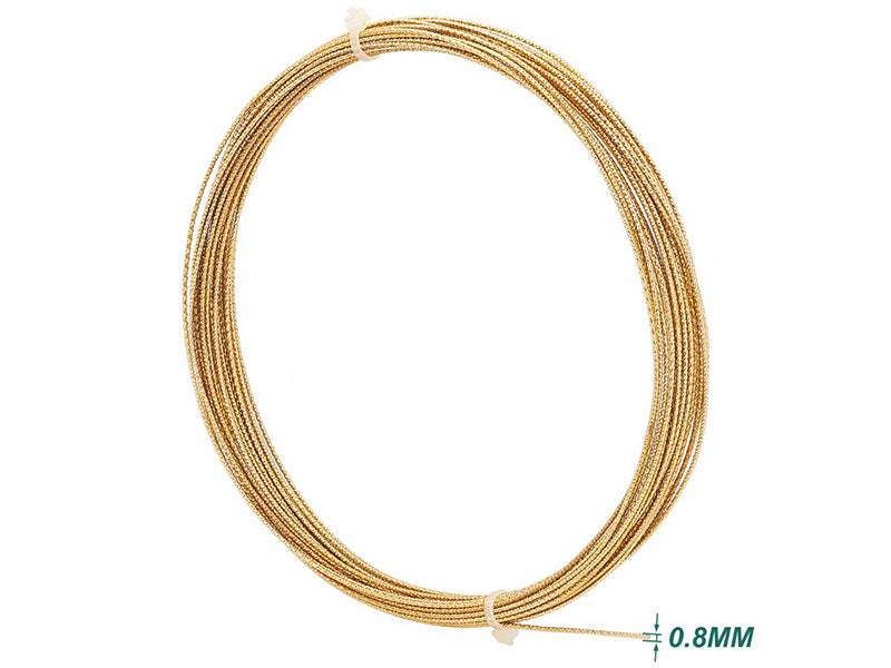 achat 10 mètres de fil de cuivre texturé - doré brillant - 0,8 mm