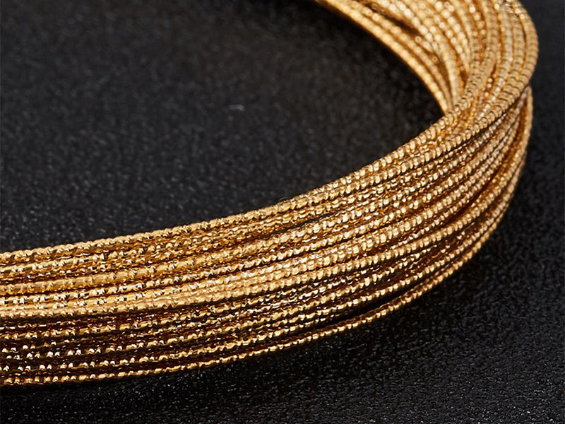achat 10 mètres de fil de cuivre texturé - doré brillant - 1 mm
