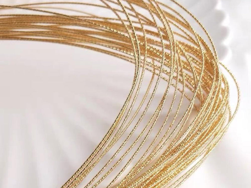 achat 10 mètres de fil de cuivre texturé - doré brillant - 1 mm