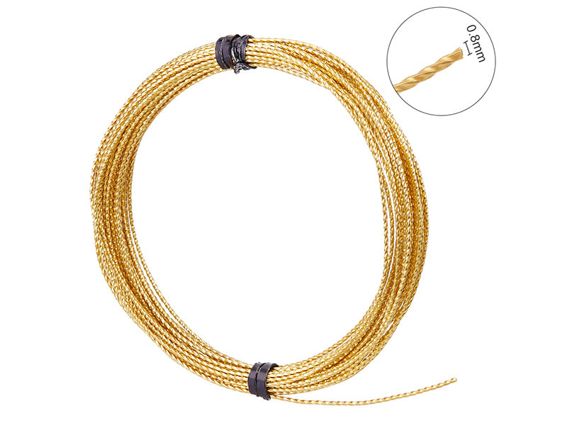 achat 6 mètres de fil de cuivre torsadé - doré mat - 0,8 mm