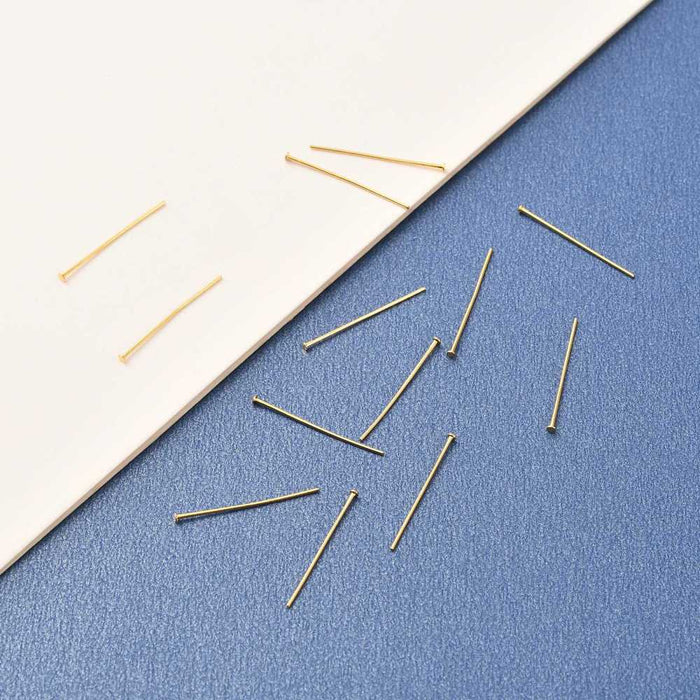 Achat Lot de 50 clous à tête plate - Doré à l'or fin 18K - 19 mm