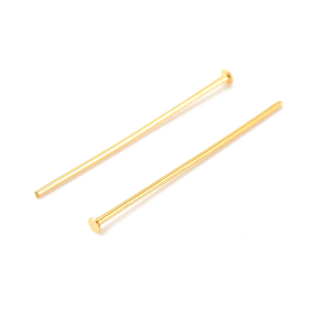 achat Lot de 50 clous à tête plate - Doré à l'or fin 18K - 19 mm