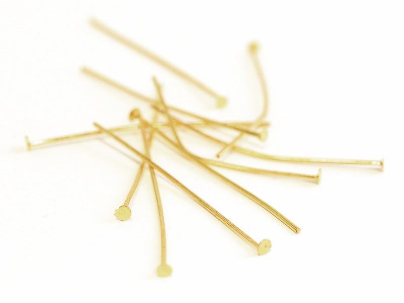 Achat Lot de 50 clous à tête plate - Doré à l'or fin 18K - 25 mm