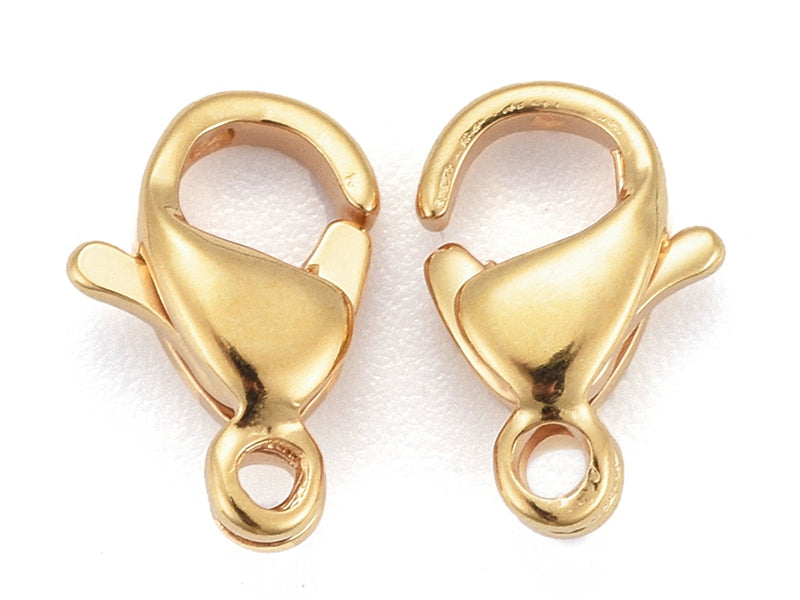 Achat Lot de 10 fermoirs mousquetons - Doré à l'or fin 24K - éco pack - 9 x 6 mm