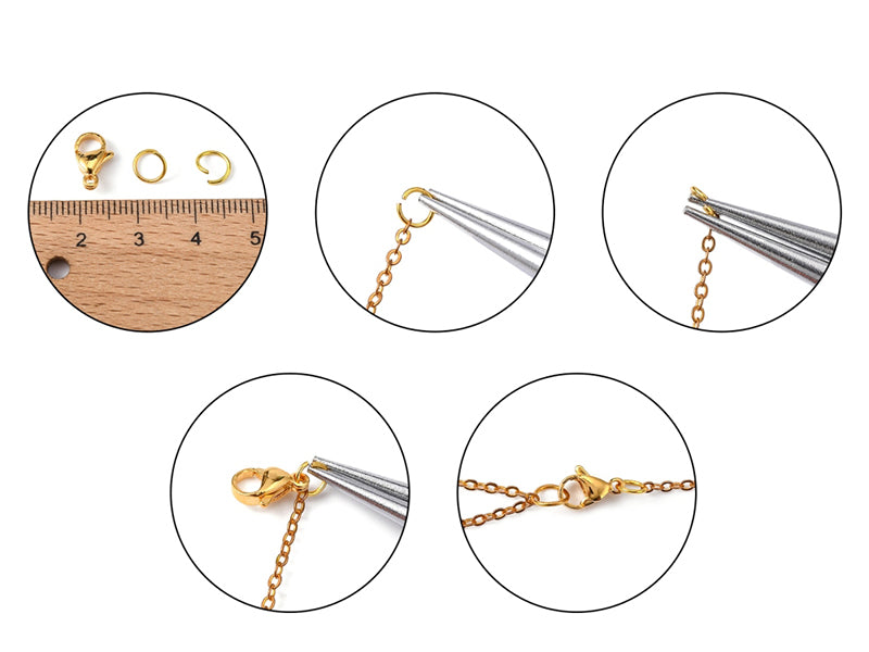 achat Lot de 10 fermoirs mousquetons - doré à l'or fin 24K - éco pack - 11 x 7 mm