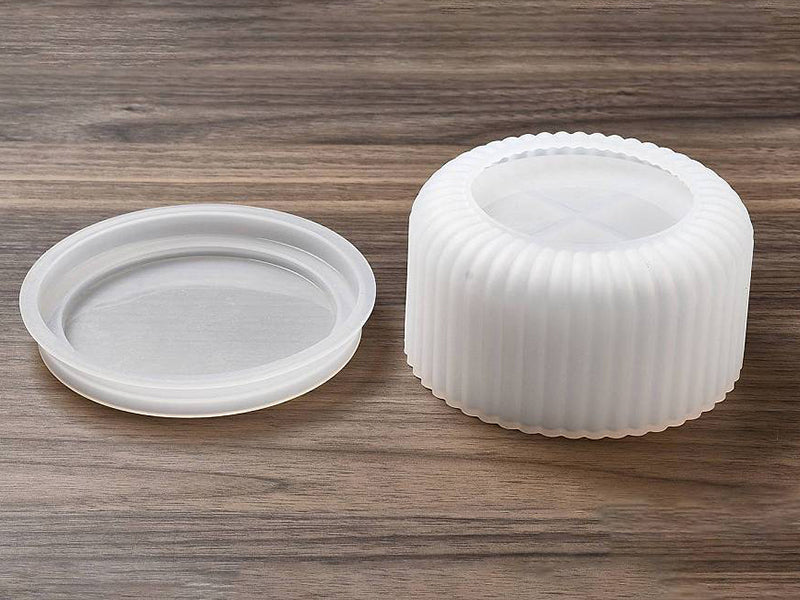 achat Moule silicone - Boîte striée et couvercle - 11 cm
