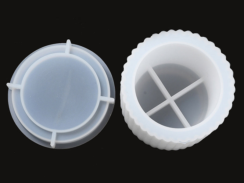 achat Moule silicone - Boîte striée et couvercle - 8 cm