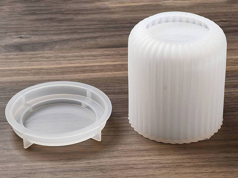 achat Moule silicone - Boîte striée et couvercle - 8 cm