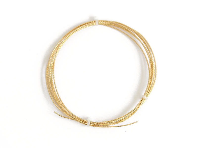 Achat 2 m de fil de laiton texturé - Doré à l’or fin 18K - 1 mm