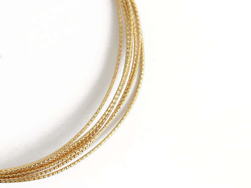 Achat 2 m de fil de laiton texturé - Doré à l’or fin 18K - 1 mm