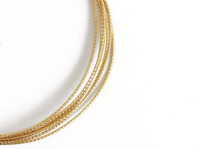 Achat 2 m de fil de laiton texturé - Doré à l’or fin 18K - 1 mm