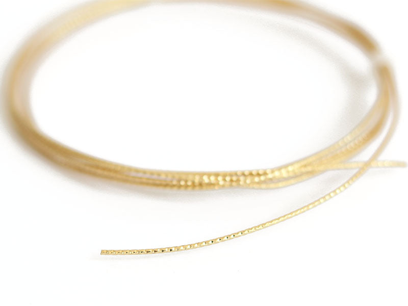 achat 2 m de fil de laiton texturé - Doré à l’or fin 18K - 1 mm