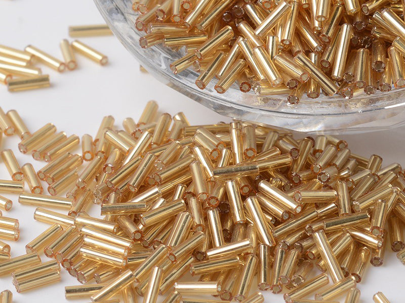 achat Perles tubes bugles - Doré - 6 mm - 10 g