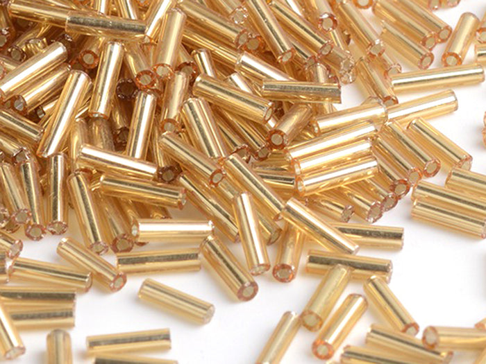 Achat Perles tubes bugles - Doré - 6 mm - 10 g