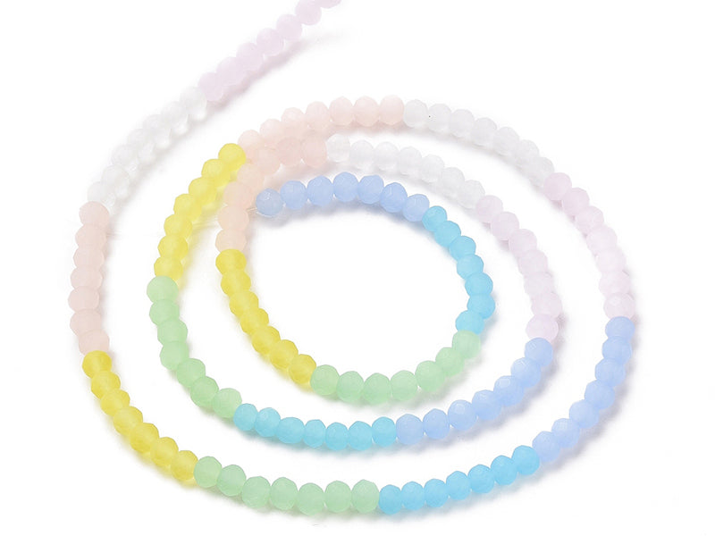 Achat Lot de 50 perles en verre à facettes - 4 x 3 mm - multicolore translucide