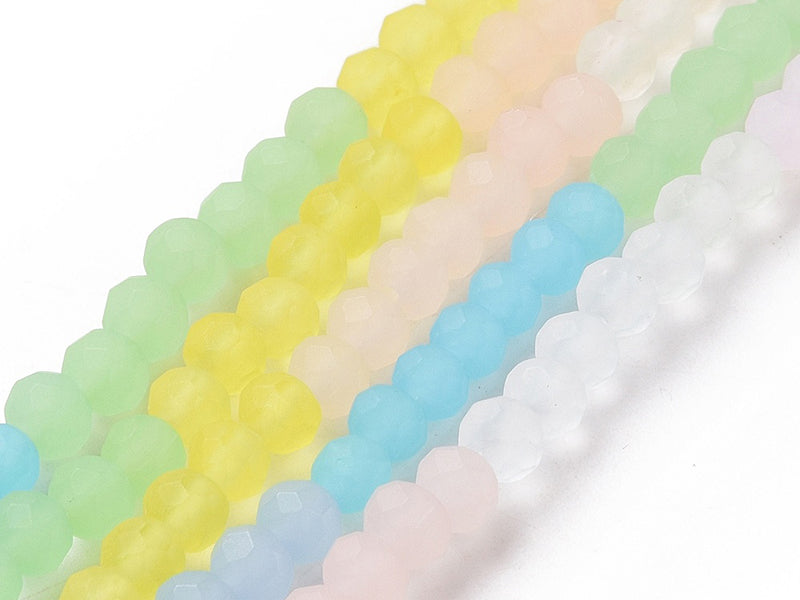 Achat Lot de 50 perles en verre à facettes - 4 x 3 mm - multicolore translucide